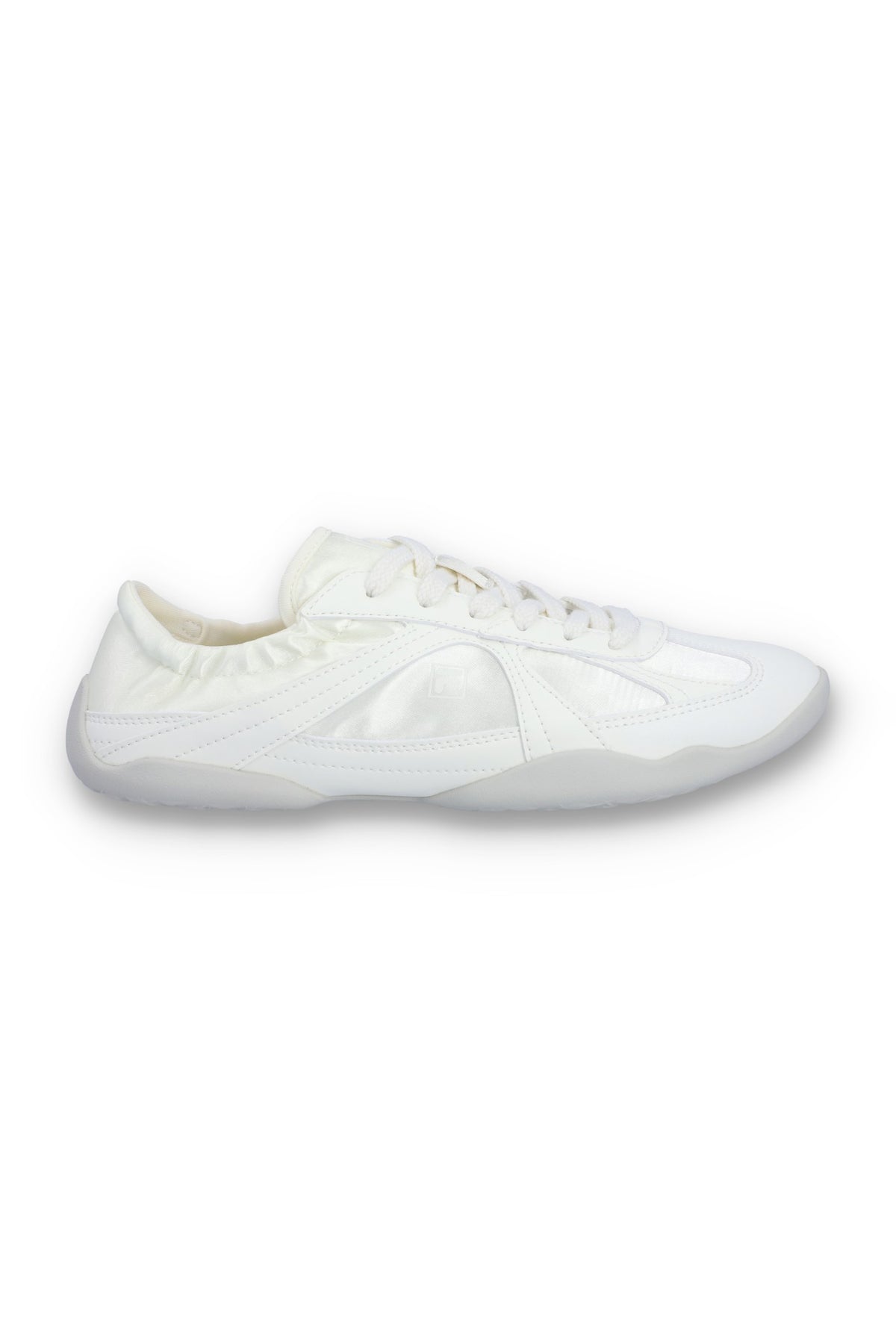 White Fila shoe on a white background.