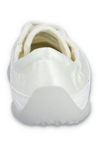 White Fila shoe on a white background.