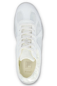 White Fila shoe on a white background.