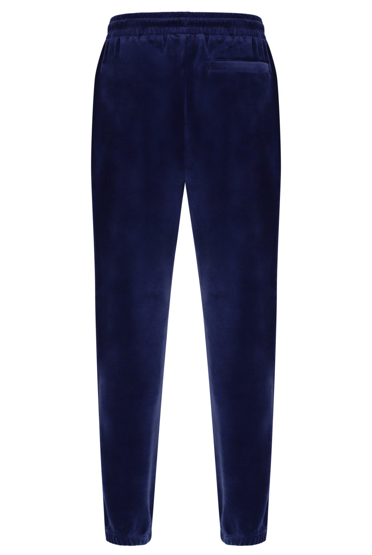 Displays the Navy 'Fila' branded Eddie 2 Velour Track Pant