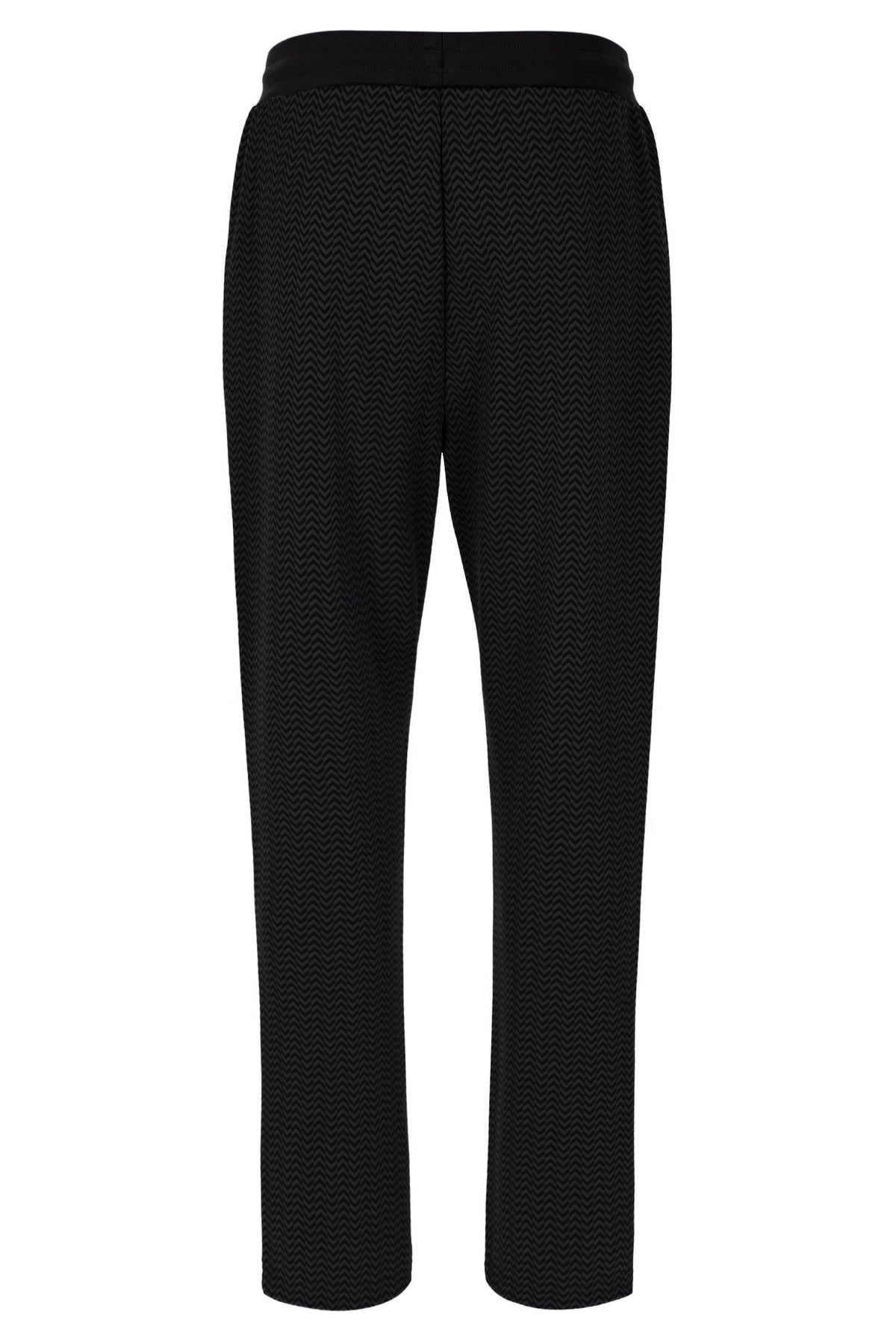 Black textured pants on a white background