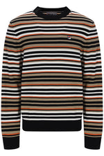Displays the striped 'FILA' branded Elias Knitted Stripe Crew