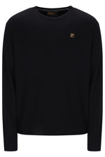 Displays the Black 'FILA' branded Elio Long Sleeve Slub T-Shirt