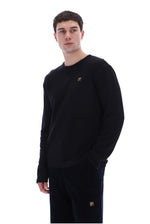 Black Elio Long Sleeve Slub T-Shirt