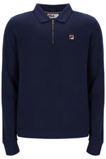 Navy blue long-sleeve shirt with a small FILA logo on a white background