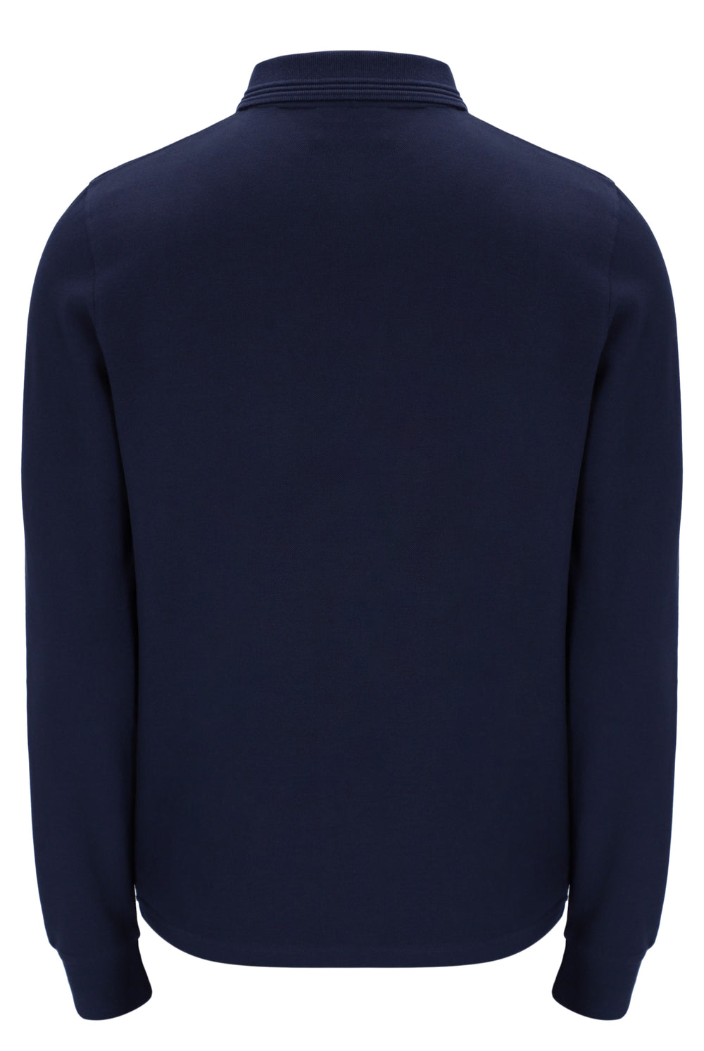 Navy blue long-sleeve shirt on a white background