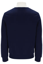 Navy blue sweater on a mannequin with a white background