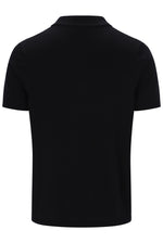 Displays the Black 'FILA' branded Enzo Knitted Check Zip Polo
