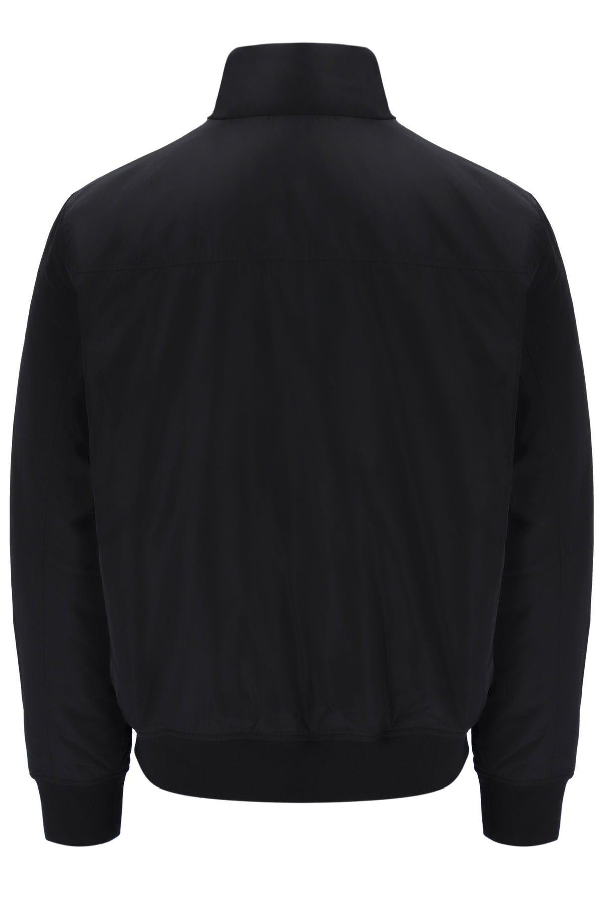Displays the Black 'FILA' branded Etton Bomber Jacket