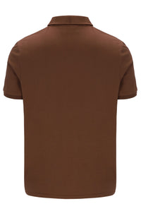 Brown polo shirt on a white background