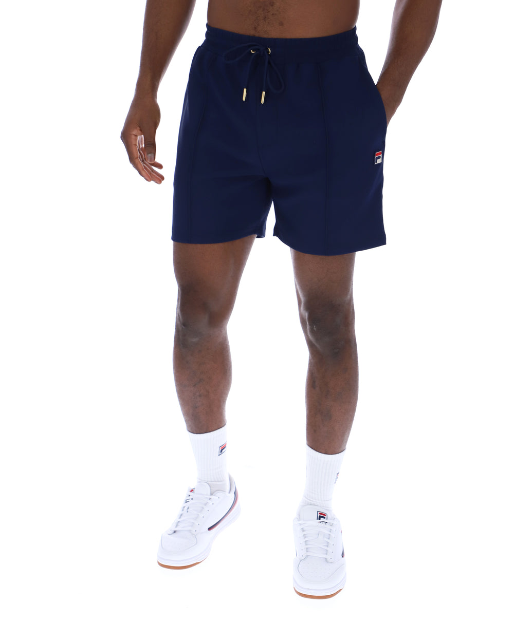 Fila Navy Eusebio Pin-Tuck Shorts