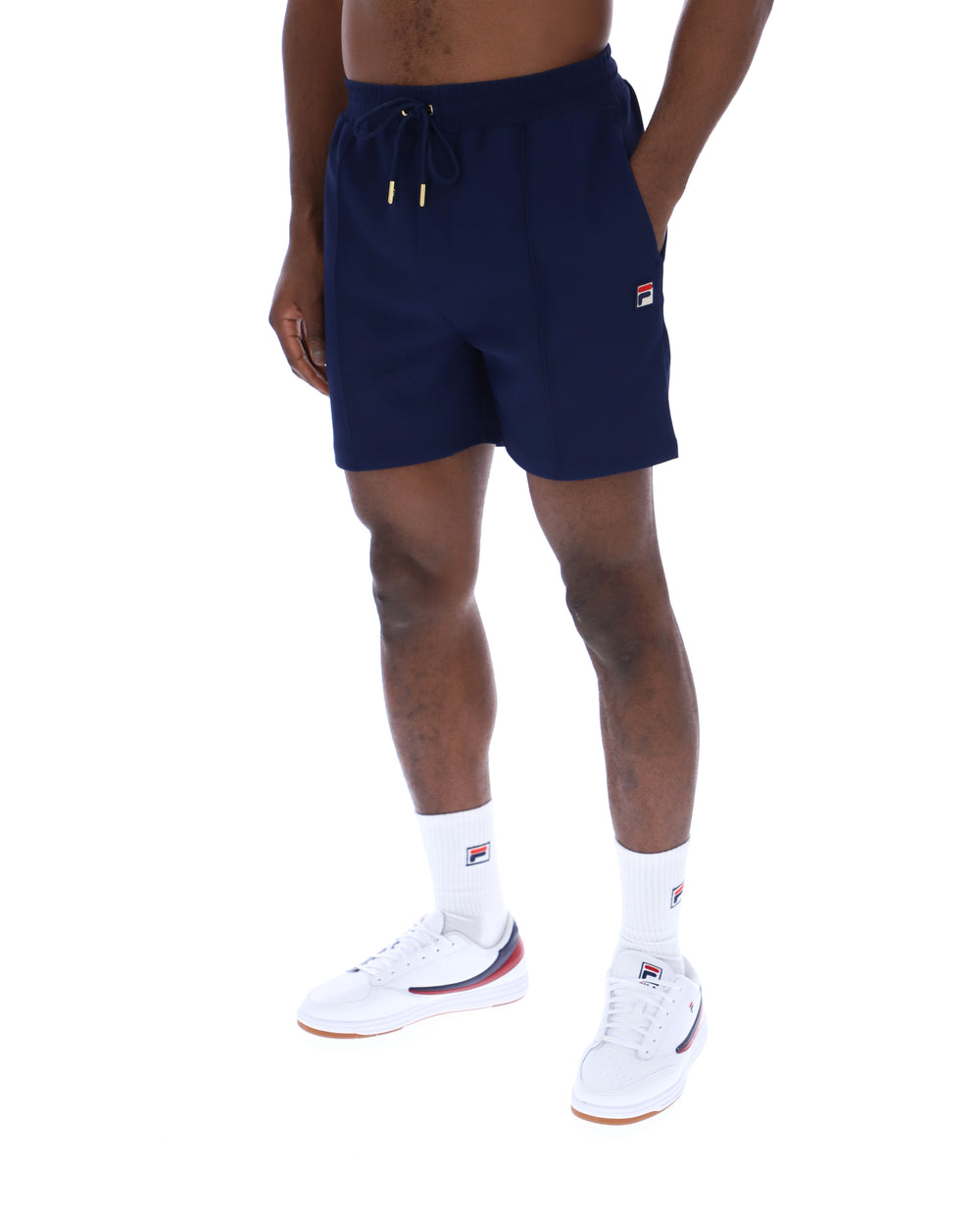 Fila Navy Eusebio Pin-Tuck Shorts