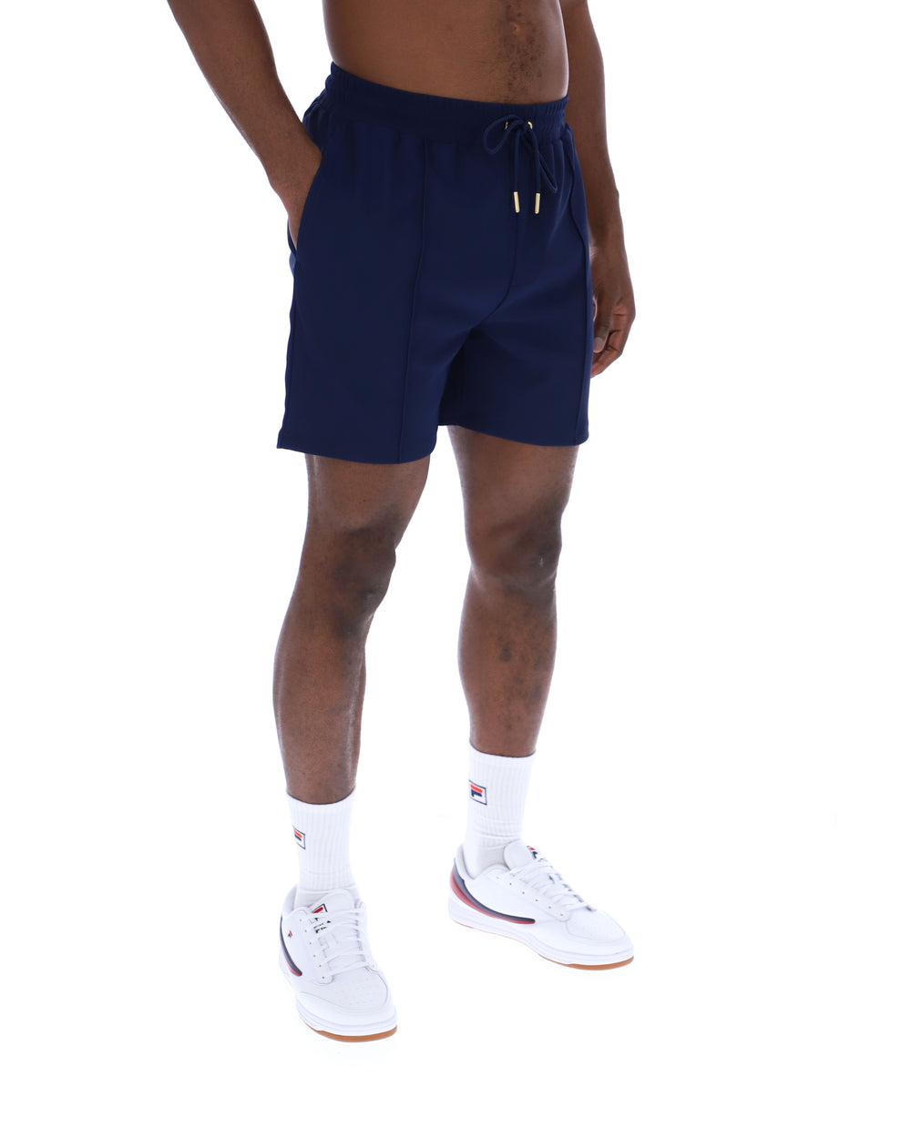 Fila Navy Eusebio Pin-Tuck Shorts