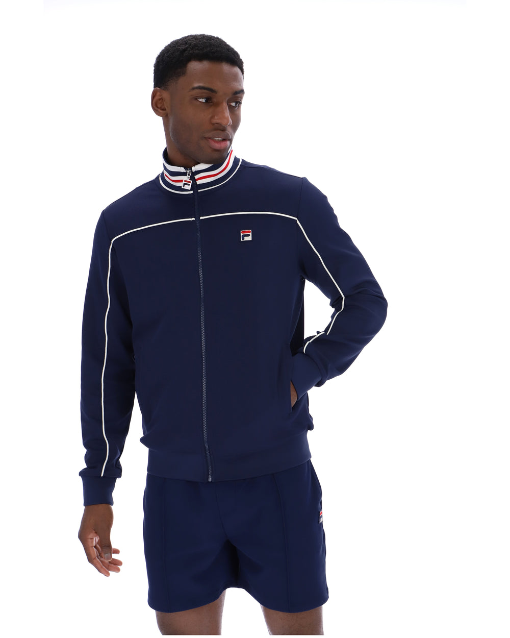 Fila Navy Federico Tipped Neck Track Top