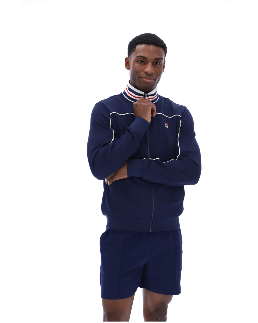 Fila Navy Federico Tipped Neck Track Top