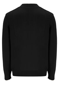 Black Ferguson Open Knit Pointelle Panel Track Top