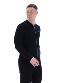 Black Ferguson Open Knit Pointelle Panel Track Top