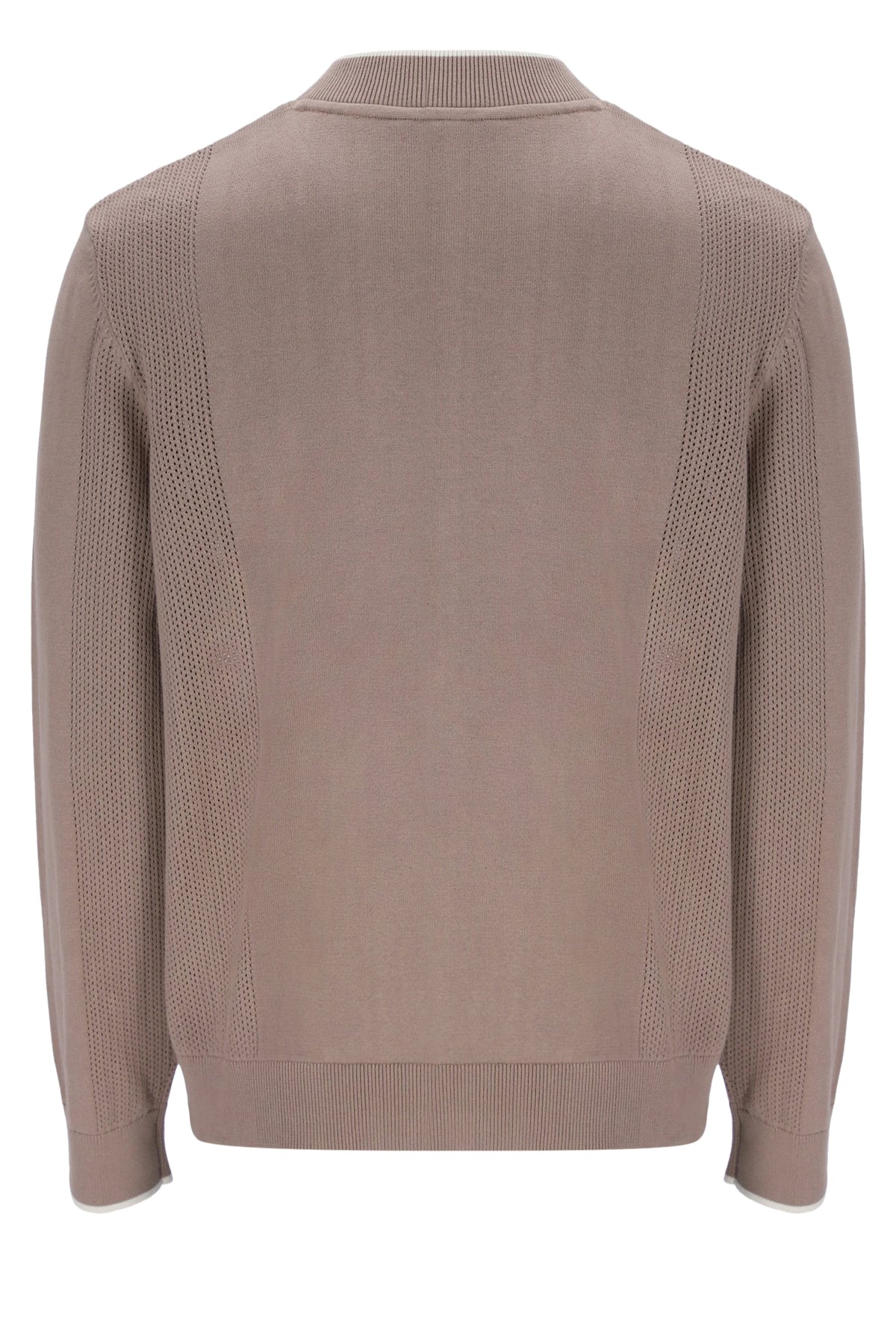 Mocha Meringue Ferguson Open Knit Pointelle Panel Track Top