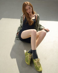 Women's Green Suede Ritmo Trainer