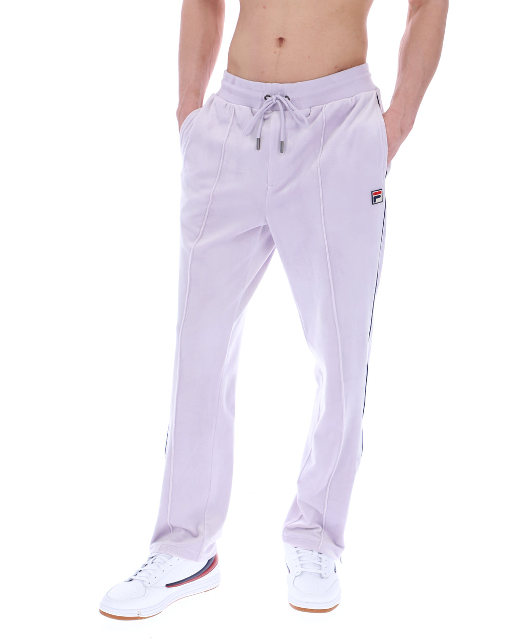 Misty Lilac Fio Velour Straight-Leg Jogger