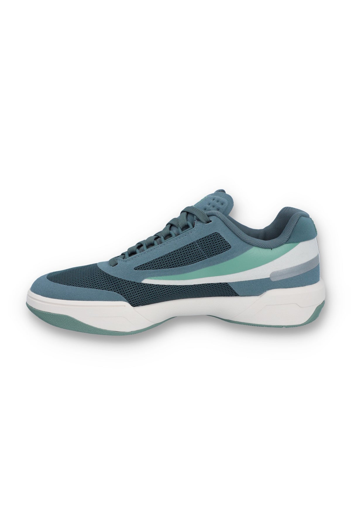 A pair of FILA FX-25 FILA TRAINER sneakers with a low-top design, primarily in green and blue colour tones, featuring the FILA logo on the side.
