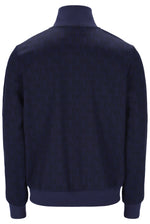 Navy blue sweater on a white background