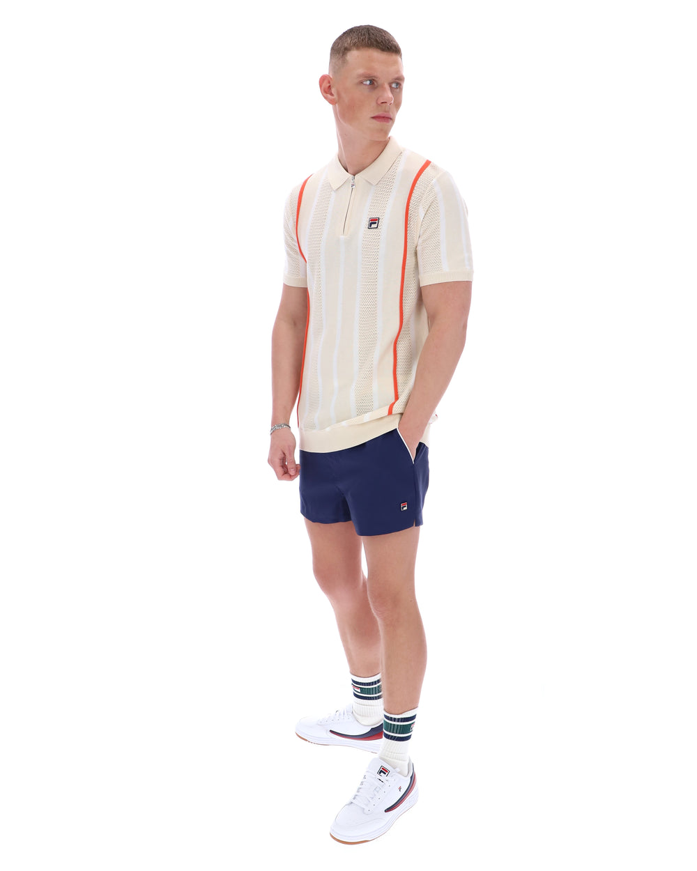 Giorgio Crochet Patchwork Knitted Polo