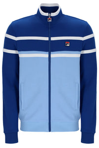 Displays the Frozen Fjord 'FILA' branded Giovanni Contrast Panels Track Top