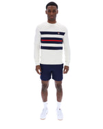 Gardenia Giuseppe Mesh Stripe Knitted Crew Neck