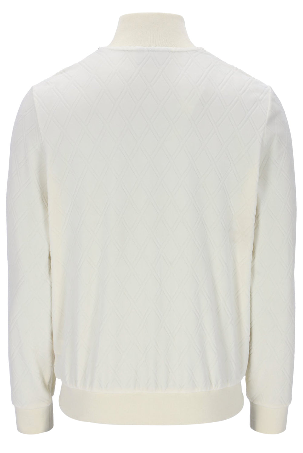 White sweater on a mannequin against a white background