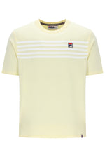 Displays the Double Cream and White 'FILA' branded Hanford T-Shirt