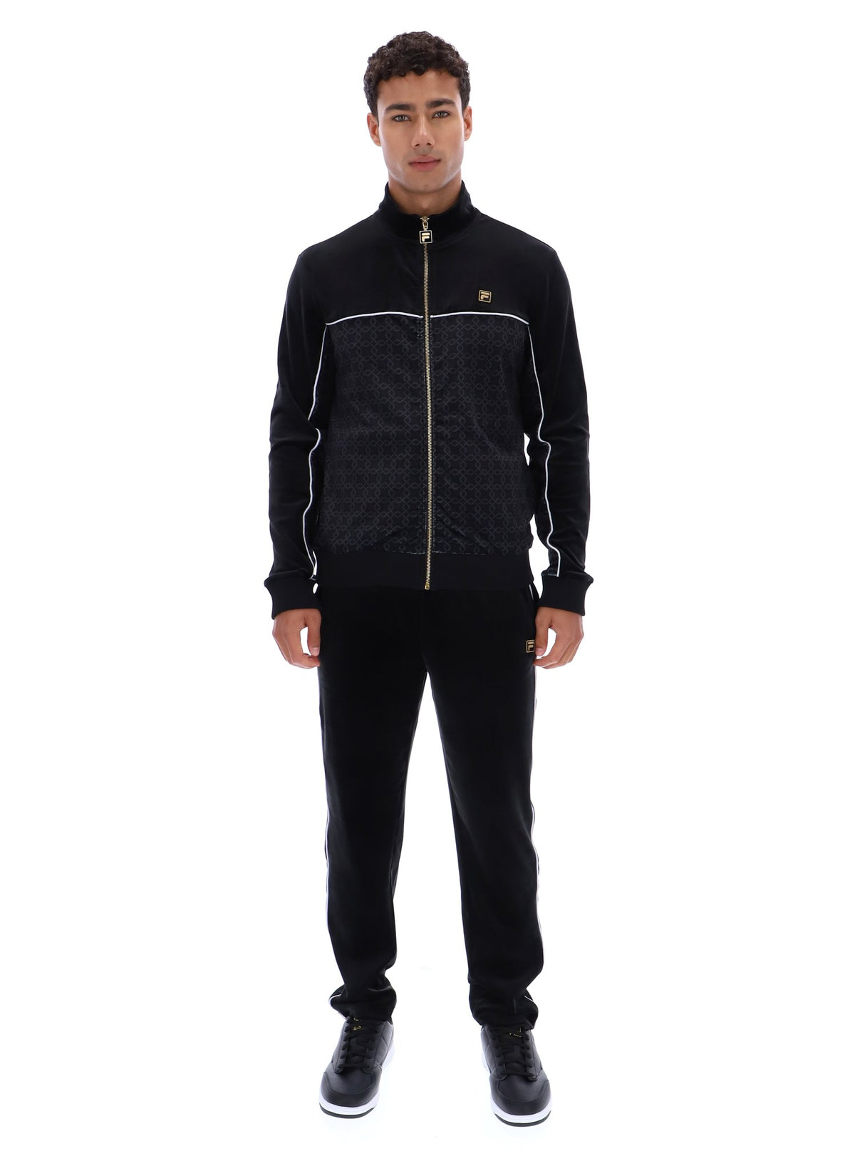 Black Higgans Full Zip Velour Jacket