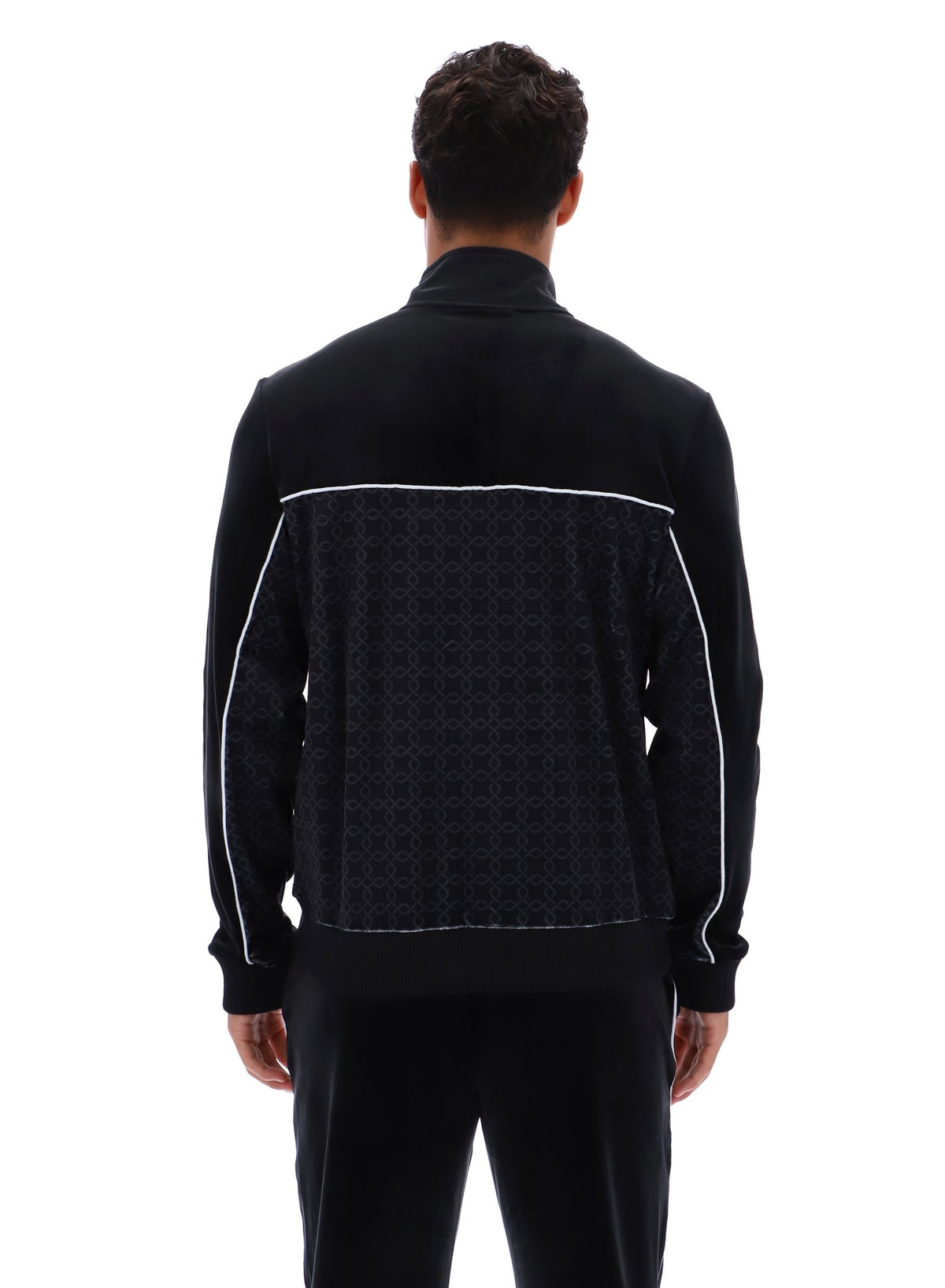 Black Higgans Full Zip Velour Jacket