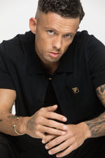 Walter Open Knit Pointelle Panel Polo