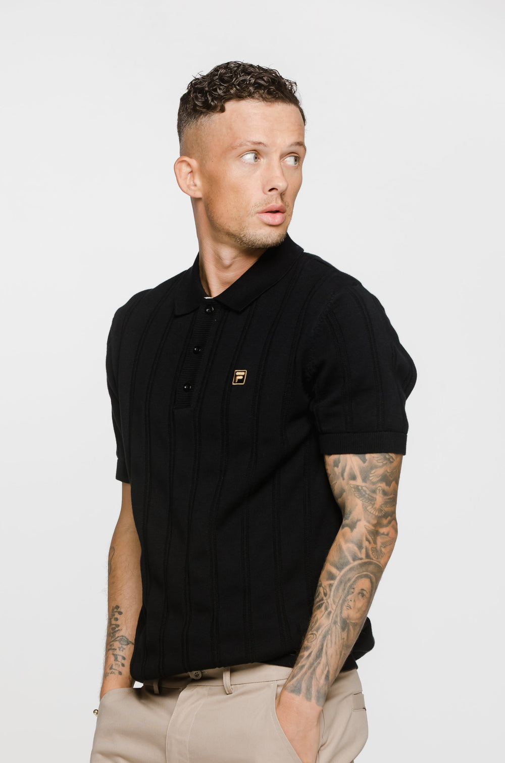 Kennedy Textured Stripe Knit Polo