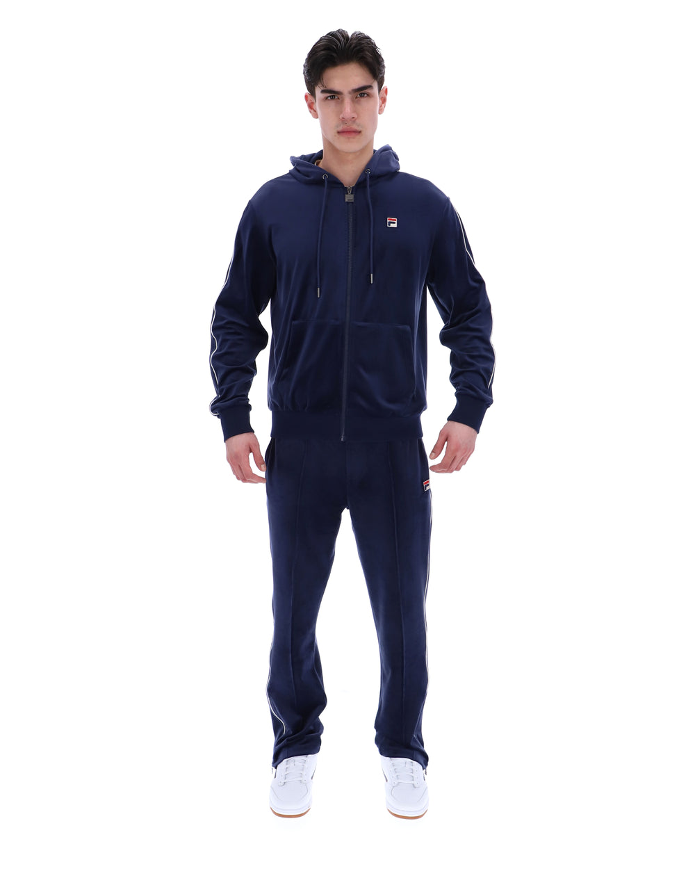 Fila Navy Italo Velour Hoodie