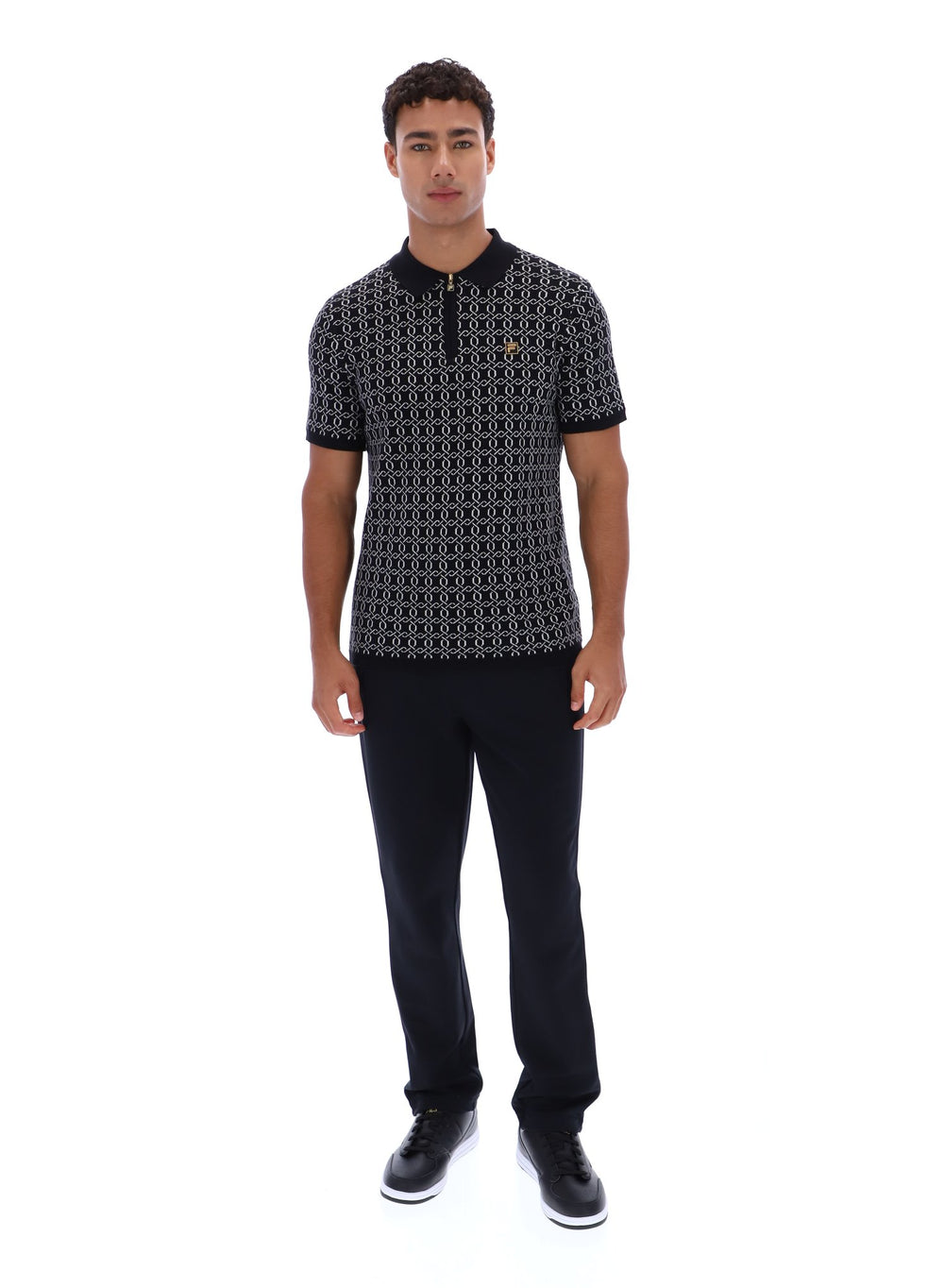 Jackson Jacquard Knit Zip Polo Shirt