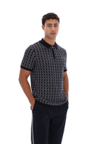 Jackson Jacquard Knit Zip Polo Shirt