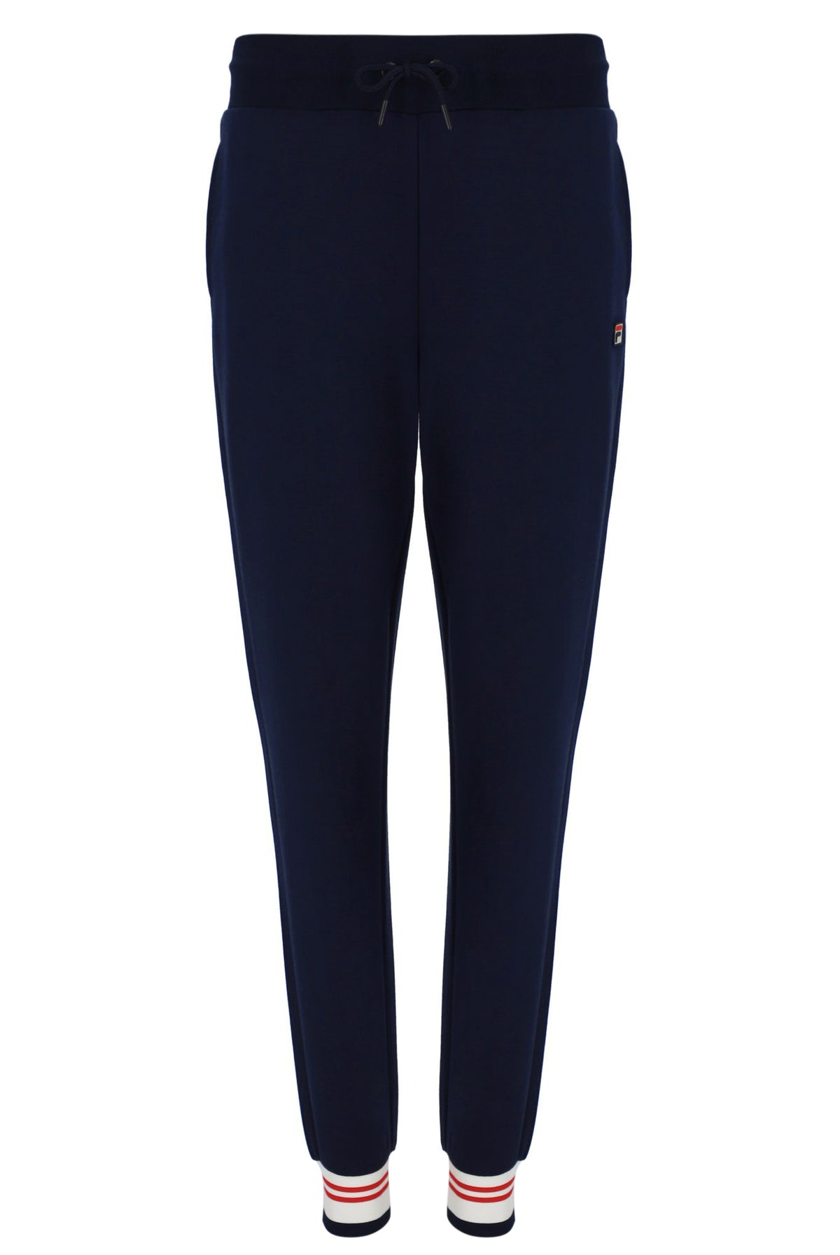 Navy blue sweatpants on a white background