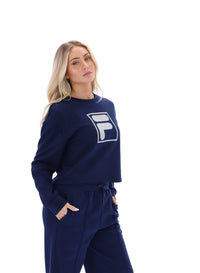 Fila Navy Jorie Wide Crew Neck Sweatshirt