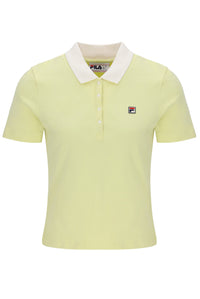 Light green polo shirt with white collar on a white background