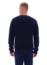 Fila Navy Kallum Waffle Textured Crew Neck Jumper
