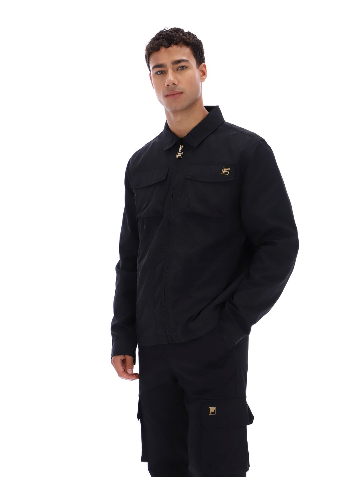 Black Kasa Zip-Through Overshirt