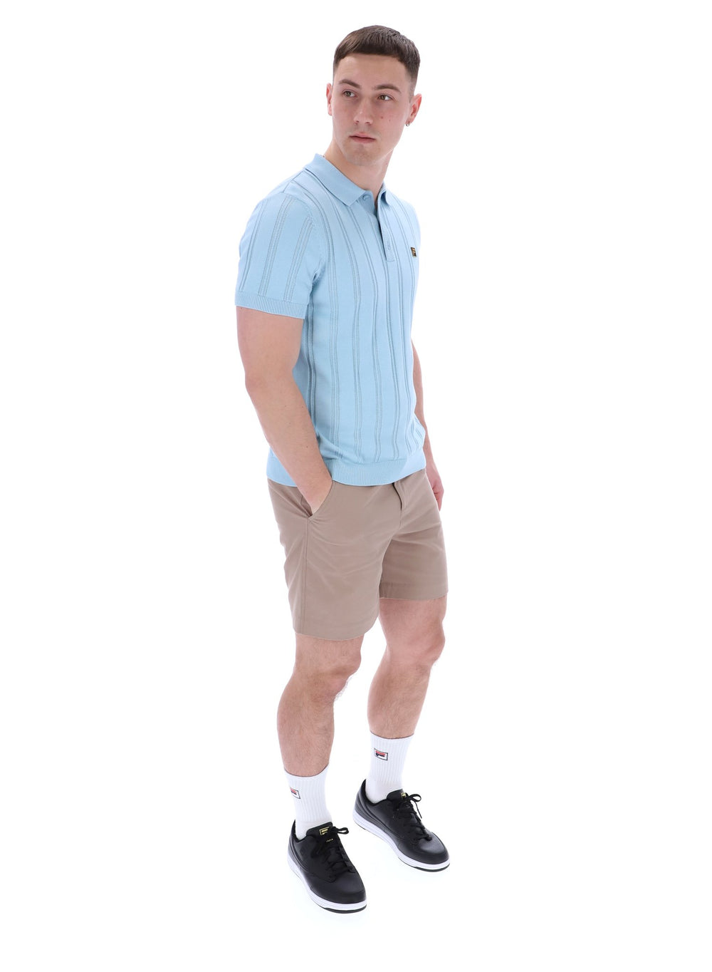 Kennedy Textured Stripe Knit Polo