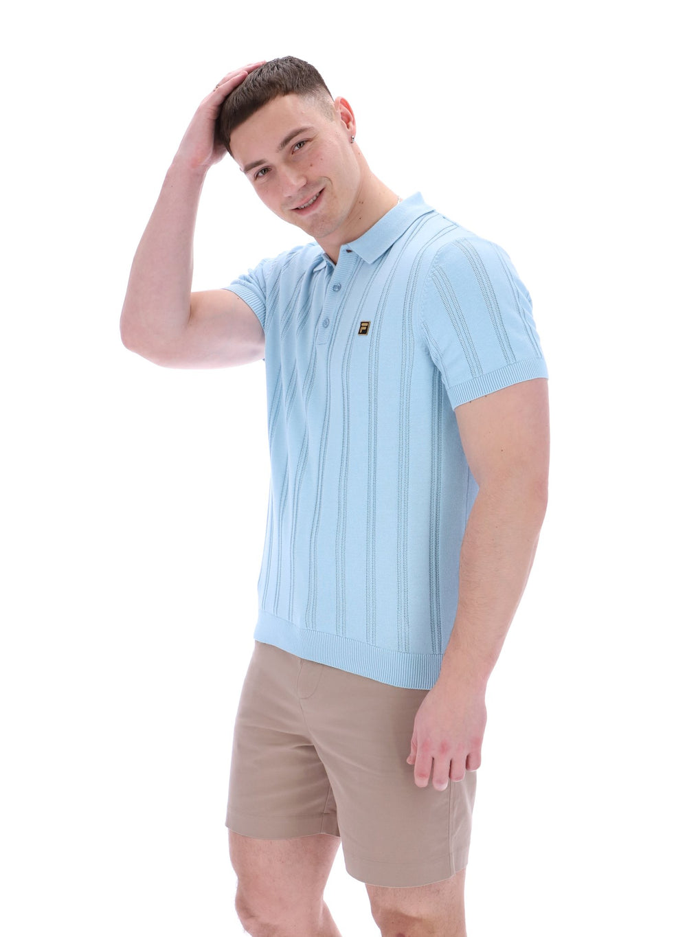 Kennedy Textured Stripe Knit Polo