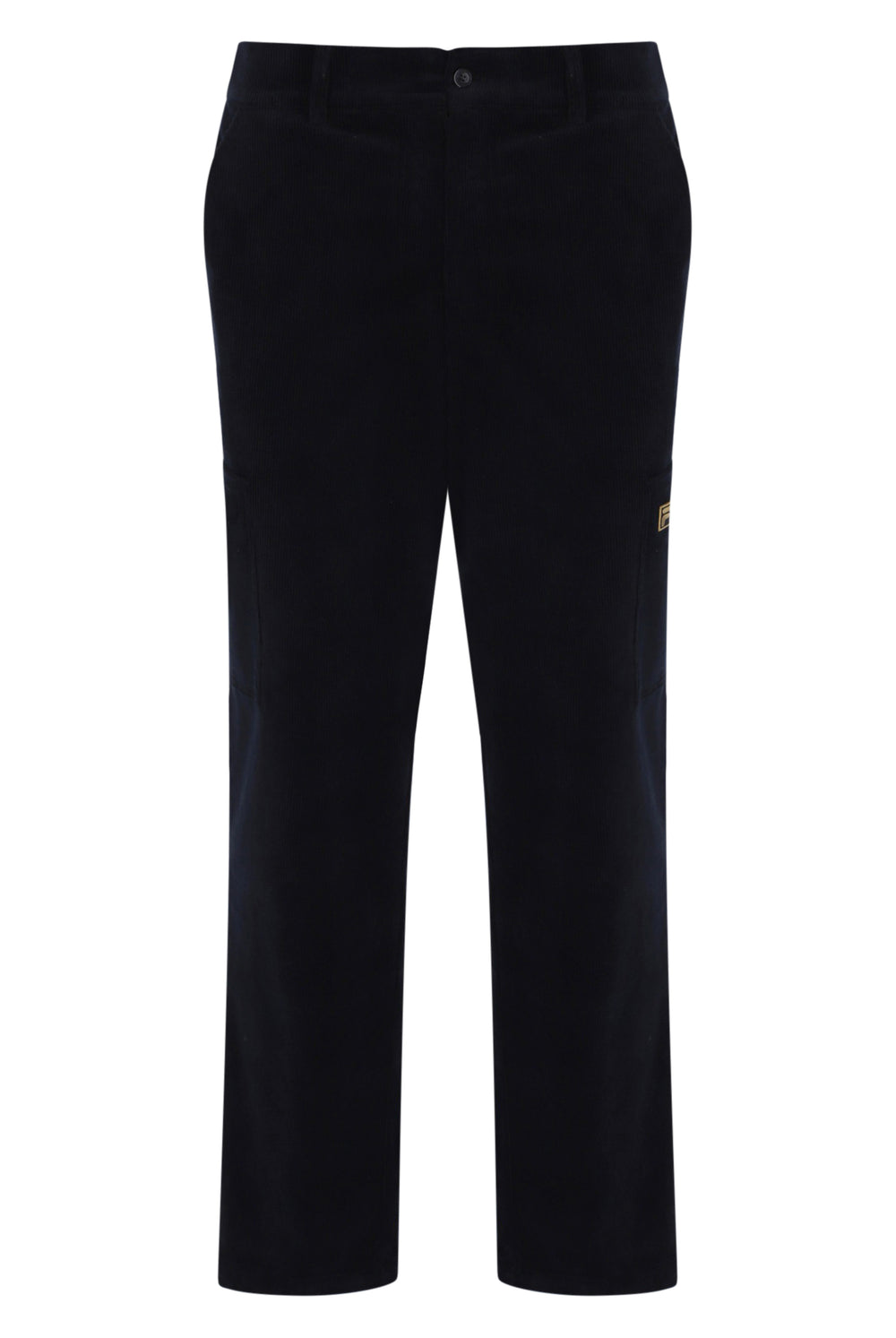 Displays the Black 'FILA' branded Lanz Corduroy Pocket Pant