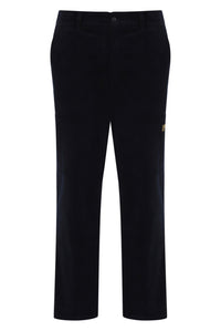 Displays the Black 'FILA' branded Lanz Corduroy Pocket Pant