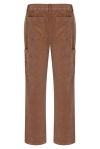 Displays the 'FILA' branded Raw Umber Lanz Corduroy Pocket Pant