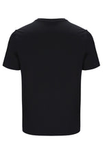 Black t-shirt on a white background