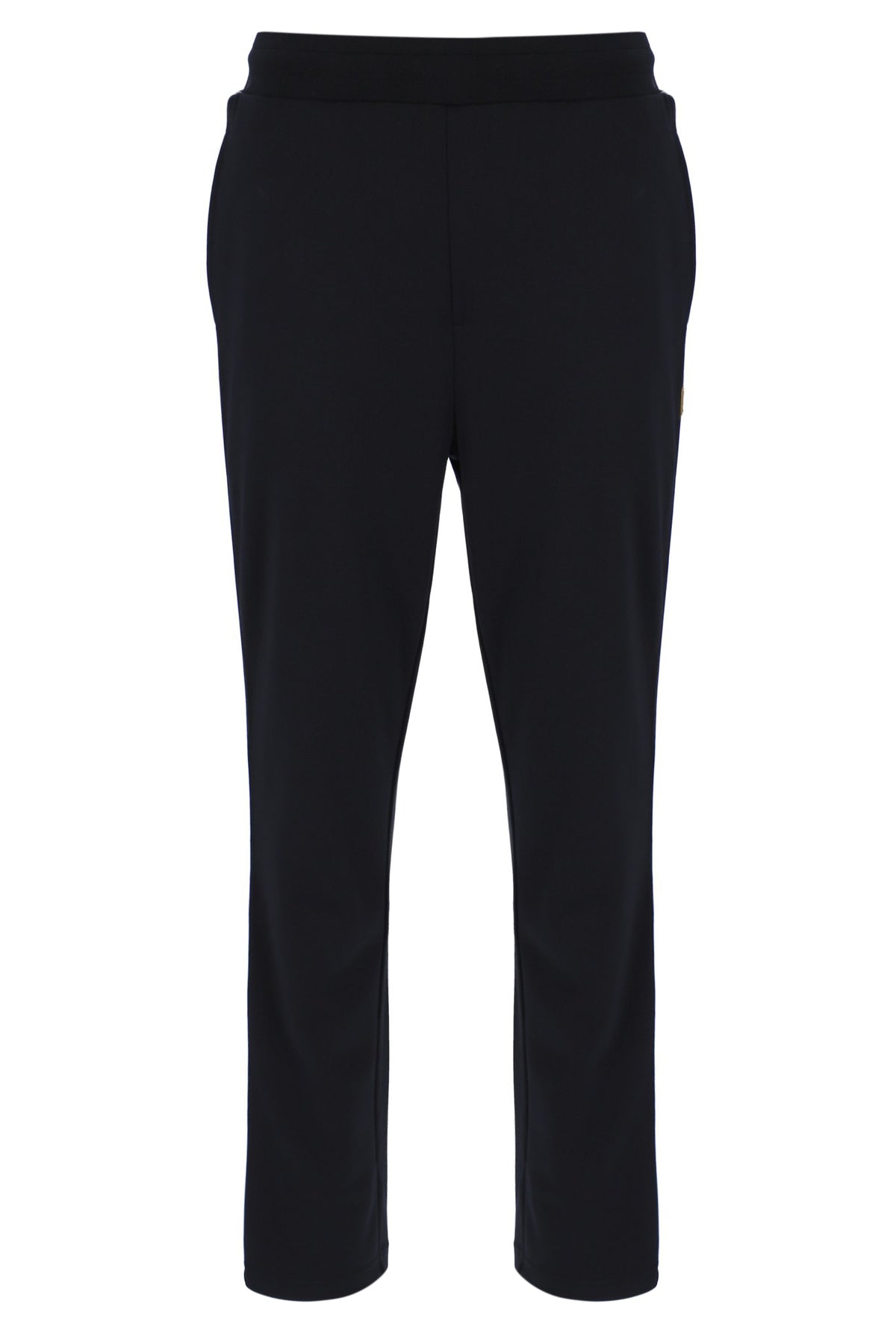 Black Layton Straight Leg Pants with Tape Detail